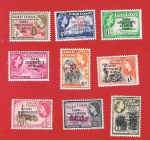 Ghana #5-13  MNH OG  Gold Coast Overprints   Free S/H