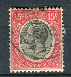 TANGANYIKA; 1927 early GV portrait issue fine used 15c. value,