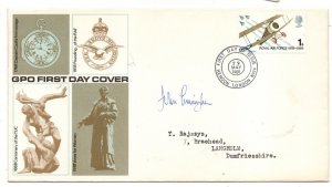 1968 Anniversaries FDC Hendon SP PMK Signed John 'Cats Eyes' Cunningham WS33056