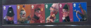 Great Britain Sc 1990a  2001 Puppets  stamp strip mint NH