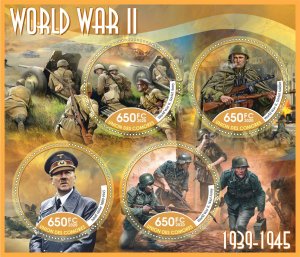 Stamps. Famous people. World War II 2020 year 1+1 sheets perforated