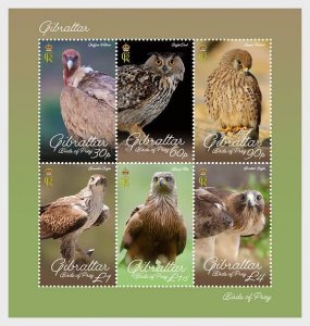 Gibraltar - Postfris/MNH - Sheet Birds of Prey 2024