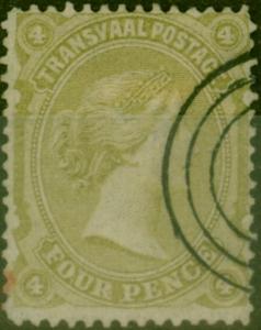 Transvaal SG136 1878 4d Sage-Green Fine Used.