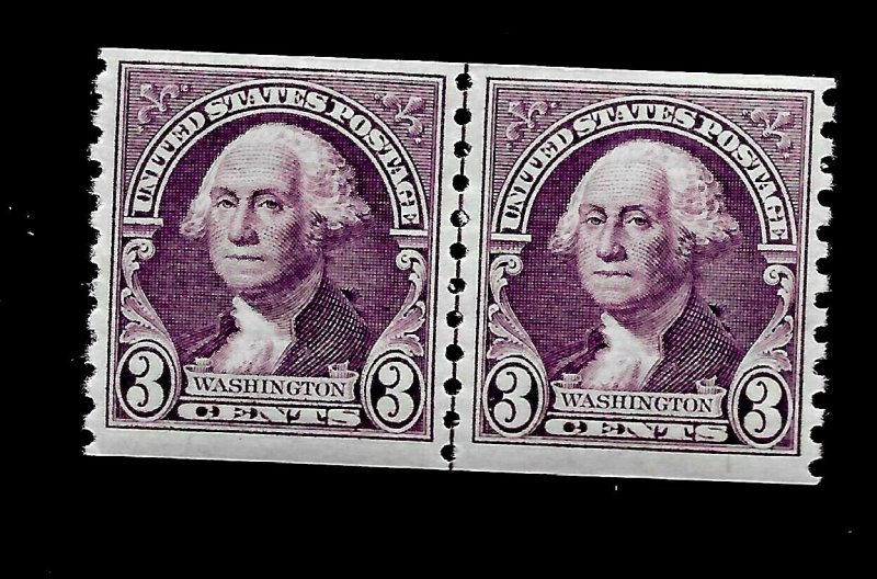 US 1932 SC# 721 3 c Washington Coil Pair MINT NH  - Crisp Image