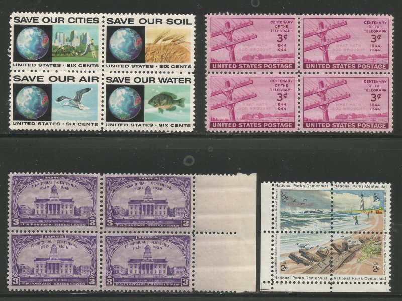 Lot # A111  ( 4 ) Misc Blocks of 4 Stamps