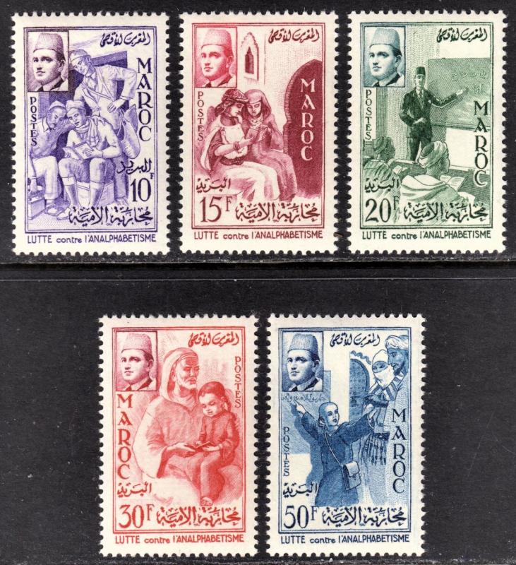 Morocco Scott 8-12  complete set  F to VF mint OG NH.