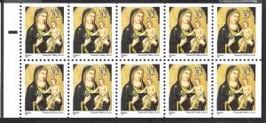 US #3003Ab, Madonna & Child, Booklet Pane, MNH*-