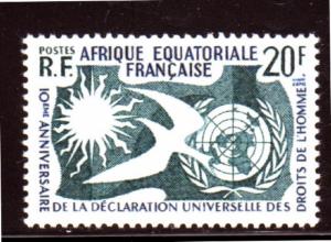 FRENCH EQUATORIAL AFRICA #202  1958  HUMAN RIGHTS    MINT  VF NH  O.G