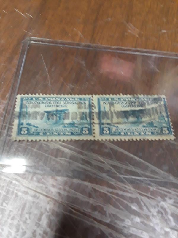 USA Used 1928 5c Aeronautics Pair