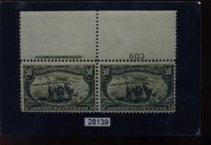 Scott #291 Trans-Mississip​​​​pi Top Plate # Pair w/PSE Cert (Stock 291-61)