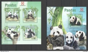 2013 Mozambique Animals Fauna Pandas Kb+Bl ** St2543