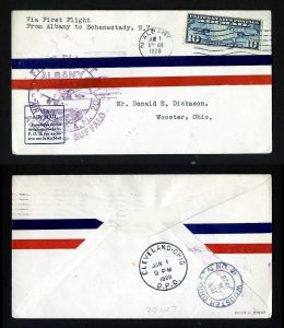 # C7 on CAM # 20 First Flight cover, Albany, NY to Schenectady, NY - 6-1-1928