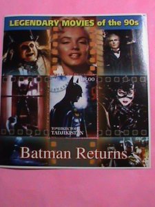 ​TAJIKISTAN STAMP-2002-LEGENDARY MOVIE OF THE 90'S- BATMAN RETURNS -MNH SHEET