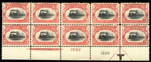 MALACK 295 VF/XF OG LH, PLATE BLOCK of 10 with ARROW..MORE.. pb2319