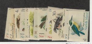 Norfolk Island, Postage Stamp, #126-140 Mint Hinged, 1970-71 Birds