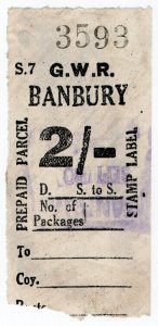 (I.B) Great Western Railway : Prepaid Parcel 2/- (Banbury)