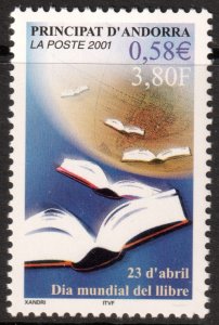 Andorra (French) #535  MNH - International Book Day (2001)