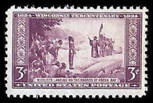 PCBstamps   US # 739 3c Wisconsin Tercentenary, MNH, (24)