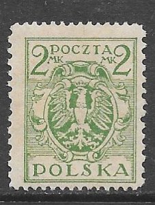 Poland 150: 2m Eagle on a Baroque Shield, perf 11.5, unused, NG, F