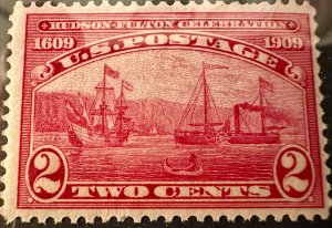 US # 372 Hudson-Fulton 2c 1909 Mint OG LH