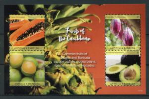 Antigua & Barbuda 2017 MNH Fruits of Caribbean Papaya Avocado 4v M/S II Stamps