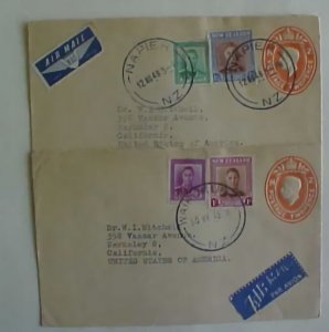 NEW ZEALAND 1948 ENTIRES X 2 TO US