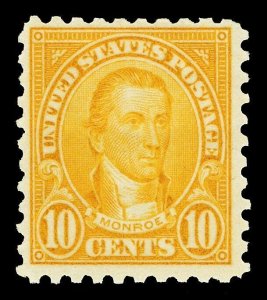 Scott 591 1925 10c Monroe Perf 10 Rotary Press Issue Mint F-VF OG LH Cat $40