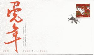 2011 Canada FDC Sc 2416 - Lunar New Year (series 2) - 3 - Year of the Rabbit