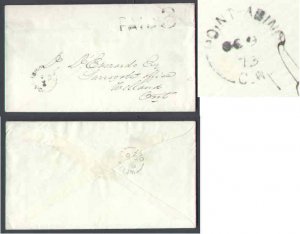 Canada-cover  #8649 - Stampless - Welland cnty-Cover-Point Abino,CW si