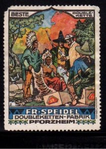 German Advertising Stamp - Fr. Speidel Double Chain Company, Pforzheim - Indians