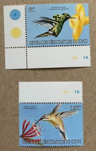 Zaire 2000 Hummingbirds - set of 2, MNH. Scott 1532-1533, CV $7.75