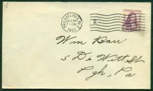 SCOTT # 724 FDC, NO CACHET, SCRIPT ADDRESS, PHILADELPHIA, PA, GREAT PRICE!