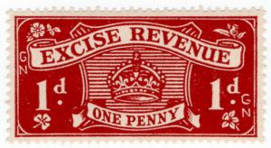 (I.B) Excise Revenue : 1d Lake (1934)