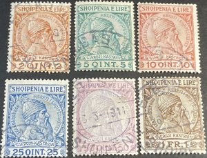 ALBANIA # 35-40--USED---COMPLETE SET---1913