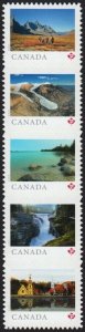 DIE CUT = LEFT Booklet strip of 5 stamps = FAR AND WIDE = Canada 2019 #3157i MNH