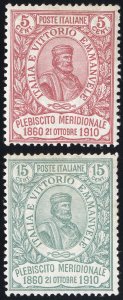 Italy Stamps # 117-118 MLH VF Scott Value $390.00