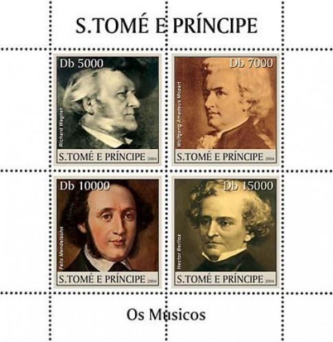 SAO TOME E PRINCIPE 2004 SHEET COMPOSERS MOZART WAGNER st4115