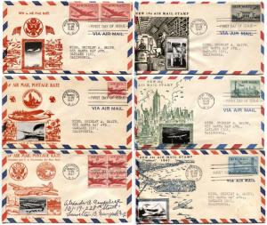 USA New Airmail Rate Stamp Postage FDC SC# C32 C33 C34 C35 C36 Cover Collection