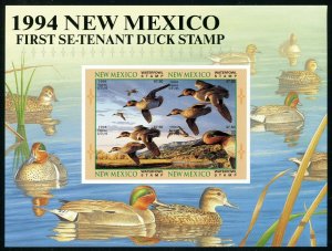 NEW MEXICO #4MI 1994 STATE DUCK STAMP IMPERF SOUVENIR SHEET - RARE by Steiner