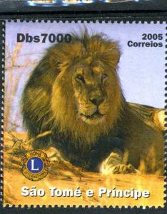 Sao Tome & Principe  2005 LIONS & Lions Int. Emblem 1 value Perforated Mint (NH)