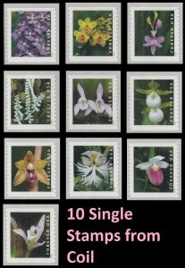 US 5435-5444 Wild Orchids F coil set 10 MNH 2020