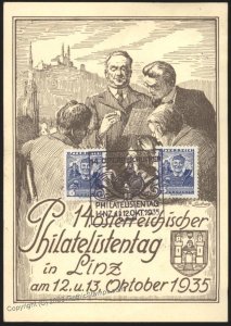 Austria 1935 Republic Linz Philatelistentag Stamp Collectors Day Cover U G110795