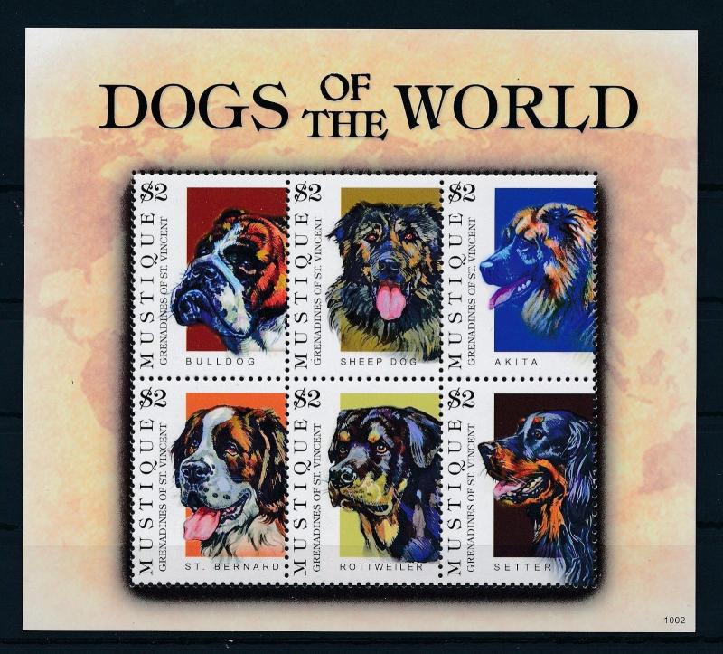 [33229] Mustique St. Vincent 2010 Animals Dogs MNH Sheet