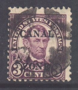 Panama Canal Zone Scott 85 - SG87, 1924 Lincoln 3c used