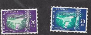 Malaya, 114-15, Hydroelectric Plant Singles,**MNH**