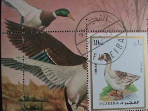 FUJEIRA STAMP:1973 COLORFUL LOVELY WATER DUCK CTO S/S SHEET VERY FINE