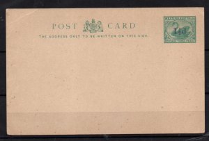 W. Australia 1892 1 1/2d on 3d Postcard Provisional unused slight crease WS36636