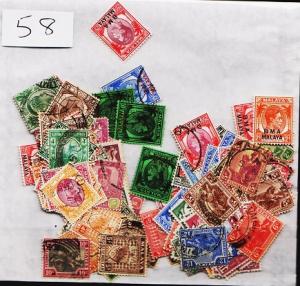 Malay States. Mixture. 168 stamps. Duplication.Fine Used