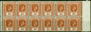 Leeward Islands 1938 1 1/2d Chestnut SG101 V.F MNH Block of 12 (2)