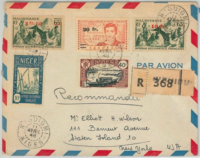 45110 - AOF NIGER / MAURITANIA - POSTAL HISTORY: COVER from N'guigmi to USA 1948